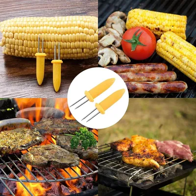 Produktbild von LATRAT 20 Stück Edelstahl-Maiskolben, Spieße, Maiskolbenhalter, Grillspieße, Gabel, Sticks für BBQ, Maiskolben, Grillzubehör, Maisspieße, Obstgabeln