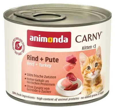 Image de ANIMONDA CARNY Kitten en boîte - bœuf + dinde 200g