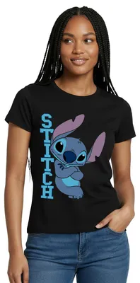 Produktbild von Lilo & Stitch | Stitch Mit Schriftzug Frauen T-Shirt, L, Schwarz