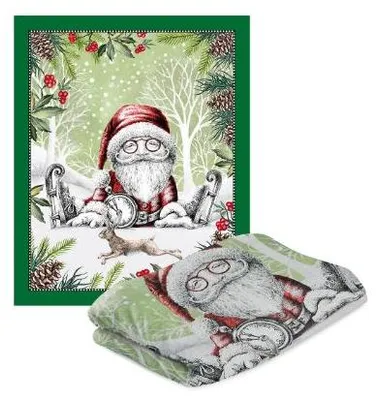 Productafbeelding van Egan Kerstdeken, afbeelding van de Kerstman, 130 x 160 cm