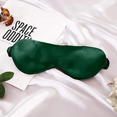 Produktbild von Thxsilk Seidenschlafmaske, 22 Mama Mulberry Eye Mask Elastic Band, weiche bequeme Reise & Schlaf, Unisex, Emerald Green