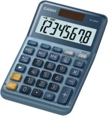 Immagine prodotto di Casio MS-88EM - Desktop-Taschenrechner - 8 Stellen - Solarpanel, Batterie - Blau (MS-88EM)