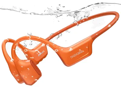 Obrázek produktu pro Sluchátka s kostní vodivostí, vodotěsná, Bluetooth 5.4, oranžová