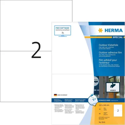 Produktbild von HERMA Etik. A4 Outdoor Klebefolie weiß 210x148 mm 80 St.