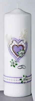 Produktbild von Hochzeitskerze mit Namensverzierung und Geschenkkarton 25 x 8 cm, Modell H9