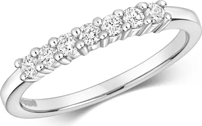 Produktbild von Funkelndes Feuer 9 Karat (375) Weißgold Halb Eternity Damen - Diamant Ring Brillant-Schliff 0.25 Karat H - PK1, 50 (15.9); TRS317329KWRSK
