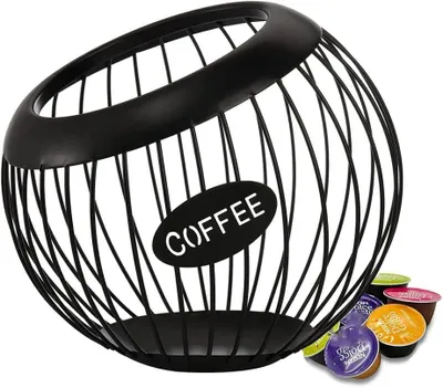 Kaffeekapselhalter aus Metall, Aufbewahrungskorb, 20x18x18 cm