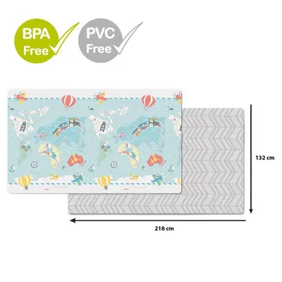 Obrázok produktu pre SKIP HOP Podložka na hranie bez PVC a BPA 218x132cm Malý cestovateľ 0m+