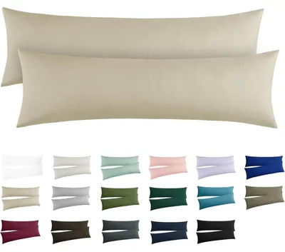 Immagine prodotto di Coperte per cuscini 40x145, colore kaki, set da 2, in microfibra con cerniera