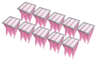 Produktbild von vhbw 10x Taschenfilter Ersatz für Nilan F003997, F003996, F003995 für Klima- und Lüftungsanlagen - Filter F7, 28,7 x 28,7 x 36 cm Rosa