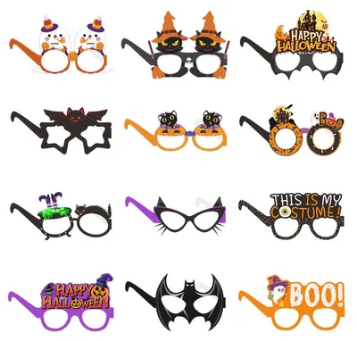 Produktbild von Halloween-Brillen für Kinder – 12er-Pack, kein Basteln nötig | Mitgebsel für Halloween-Partys | Foto-Requisiten für Halloween-Partys