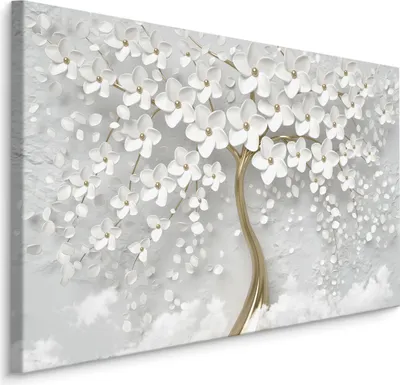 Produktbild von Muralo Leinwandbild Canvas BLUMEN Baum Abstraktion Glamour Stil Br. 90cm x Hö. 60cm