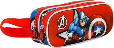 Produktbild von Zwei-Fach Schule Federmäppchen Marvel Captain America Rot 22x10x8cm