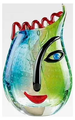 Produktbild von Vase mit Gesicht - Handgefertigte Skulptur und Dekoobjekt - H 28 cm