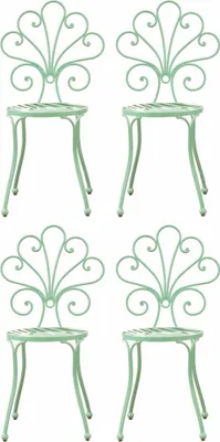 Produktbild von Casa Padrino Jugendstil Gartenstuhl 4er Set Mintgrün H. 91 cm - Garten Möbel
