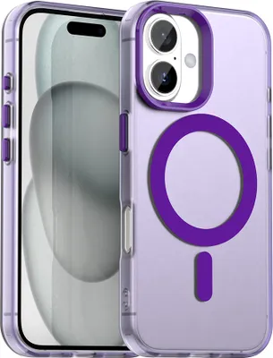 Produktbild von Handyhülle für iPhone 17, Hülle Kompatibel mit MagSafe, Schlank Durchscheinend Matt Stoßfest Schutzhülle Lila