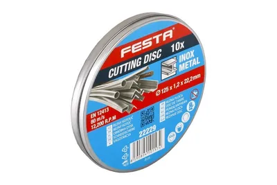 Obrázek produktu pro Kotouč řezný FESTA na kov 115x1x22.2mm plechový box 10ks