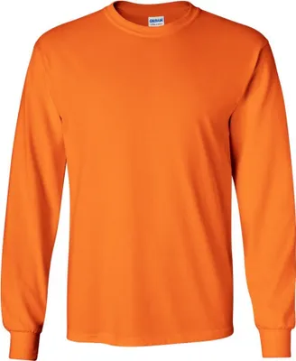 Image de Gildan Ultra T-shirt homme col rond manches longues BC477 (2XL) (Orange sécurité)
