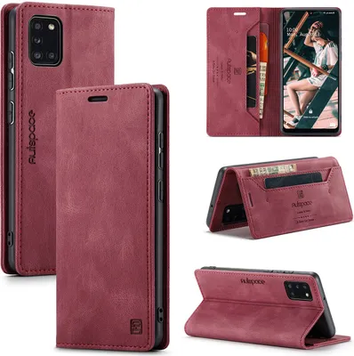 Image de Samsung Galaxy A31 Case, RetroPolyuréthaneLeather Case, Stand and Protective Case for Samsung Galaxy A31 Red