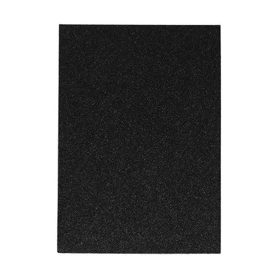 Produktbild von Glitzer Moosgummi Platte - DIN A4 - SCHWARZ - 1 Bogen
