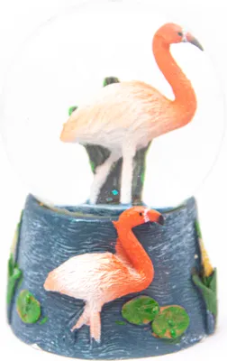 Image de Boule à neige Poly mini - Flamingo regard à droite