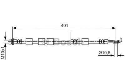Produktbild von BOSCH 1 987 481 701 Bremsschlauch Vorne Links für FORD Fiesta Mk6 Schrägheck (JA8, JR8) B-MAX (JK) Fiesta Mk6 Kastenwagen Fiesta Mk6 Limousine