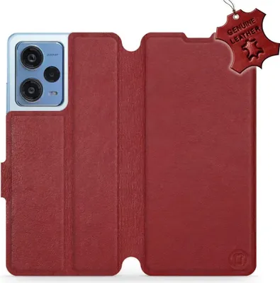 Image de Housse en cuir véritable pour Xiaomi Redmi Note 12 Pro 5G, Mobiwear Leather, rouge foncé