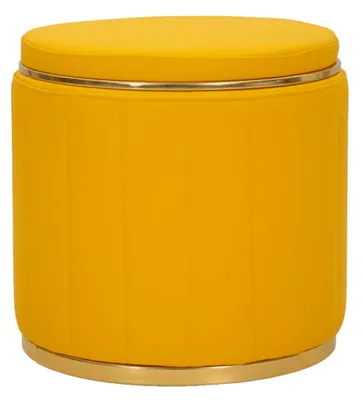 Obrázok produktu pre Stolička London 46,5 x 44 x 46,5 cm borovica kov polyuretán žltá zlatá