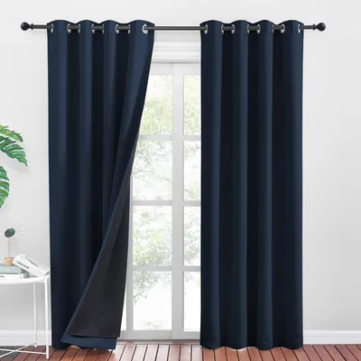 Produktbild von Verdunkelungsgardinen 100% - Fertiggardinen 2 Stück - Isolierende Gardinen 140x245cm