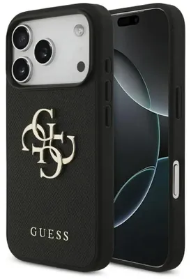 Zdjęcie produktu dla Etui Guess Grained Big 4G & Classic Logo Na Iphone 17 Pro - Czarne