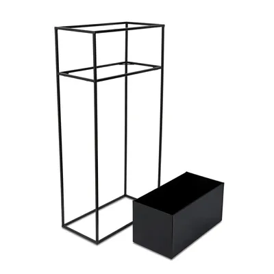 Produktbild von HowHomely Blumentopfkübel mit Ständer schwarz 90cm