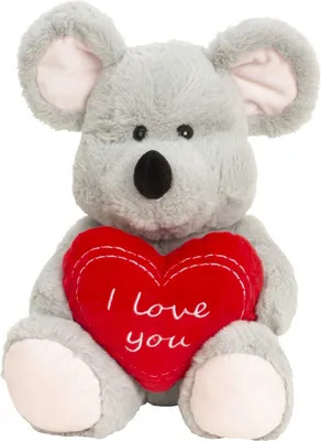Produktbild von Kuscheltier Maus mit Herz I Love you 30 cm groß Plüschmaus Plüschbär samtig weich