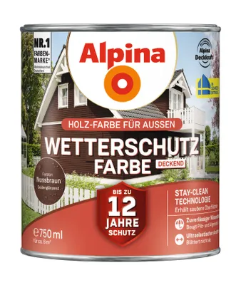 Produktbild von Alpina Wetterschutzfarbe 0,75 L nussbraun