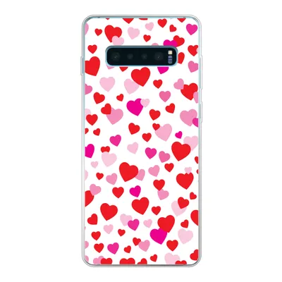 Produktbild von MuchoWow® Handyhülle Schutzhülle Hülle für Samsung Galaxy S10 Lite Eine Illustration mit bunten Herzen Silikon Softcase Handy Hülle - Schutz