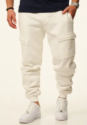 Produktbild von DAILY Baumwolle Herren Jogginghose als Cargohose - Lange Trainingshose Sweatpants Herren Freizeithose mit Bündchen aus Baumwolle im Regular-Fit