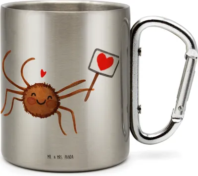 Produktbild von Mr. & Mrs. Panda Thermobecher Spinne Agathe Motivation - Transparent - Geschenk, Edelstahl-Thermobecher, Teetasse, Vertrauen, Glück, Metallbecher, thermotasse, Dankeschön