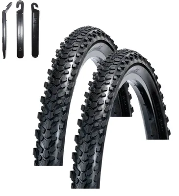 Produktbild von 2 x Rexway Fahrradreifen Rough Rider MTB 26 x 2,125 (54-559) Schwarz/Reflex inkl. Reifenheber