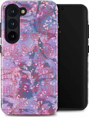 Produktbild von Selencia Vivid Back Cover Samsung Galaxy S23 - Fresh Paint Flower Orange