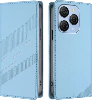 Produktbild von Hülle für Blackview Shark 9, Kunstleder Brieftaschen Handyhülle mit Kartenfach und Standfunktion Hellblau