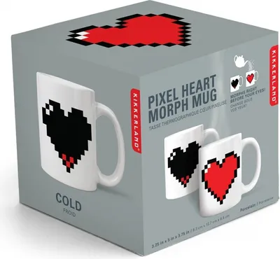 Produktbild von Kikkerland Kaffeetasse aus Keramik mit Herz-Motiv, 300 ml, spülmaschinenfest