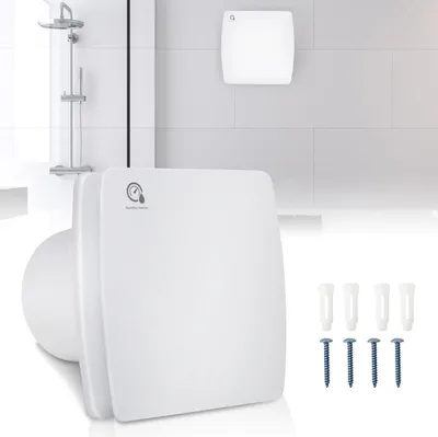 Image de Izrielar Ventilateur de salle de bain Ventilateur de salle de bain Ventilateur d'appartement Ventilateur mural Ø 150 mm Standard blanc