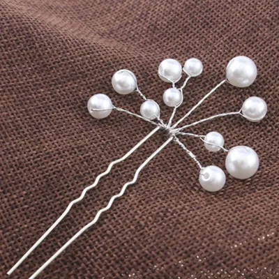 Produktbild von 3 x Haarnadel mit Perle Hairpin Weiß