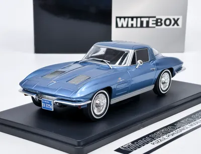 Image de Chevrolet Corvette (C2) Stingray 1963 - bleu métallique WHITEBOX 1:24