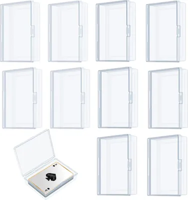 Produktbild von 10 x Spielkartenbox - Transparente Plastikdosen mit Deckel - Geeignet für Kleine Gegenstände und Kreative Projekte