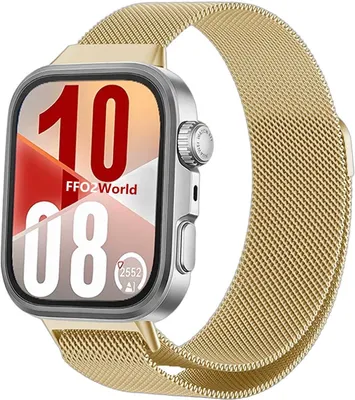 Produktbild von FFO2World Edelstahl-Milanese-Armband für Huawei Watch Fit 4 Pro / Fit 4 / Fit 3 – Milanaise-Armband mit Magnetverschluss – Gold