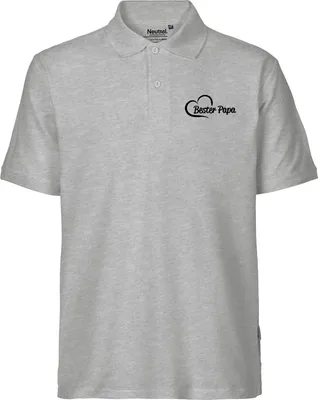 Produktbild von Huuraa Herren Polo Shirt Bester Papa Herz XL Sport Grey Bio Baumwolle Fairtrade Poloshirt Geschenkidee