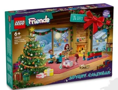 Produktbild von LEGO Friends Adventskalender 2024, vorweihnachtliches Kinderspielzeug mit 5 Charakteren und 3 Tieren, Lernspielzeug, Geschenkidee für Mädchen und Jungen ab 6 Jahren, Weihnachtsgeschenk 42637