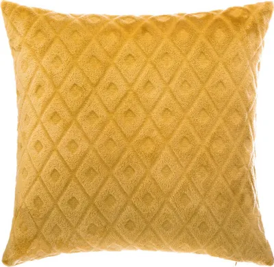 Produktbild von Kissen rauten flanell senfgelb 40x40cm  - Atmosphera créateur d'intérieur