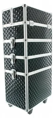 Produktbild von Kosmetikkoffer Trolley 4-teilig Schwarz 38x29x79 cm Aluminium