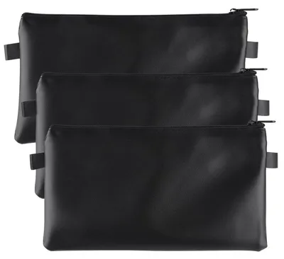 Immagine prodotto di 3 custodie per banconote, dimensioni 29 x 16,5 cm, custodia per documenti, portafoglio, colore nero